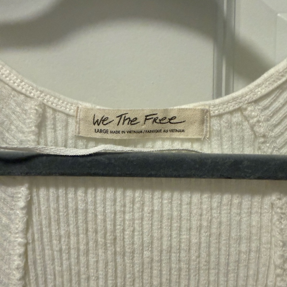 We The Free | Free People | Boss Babe White Ribbed Tank Top - Picture 3 of 4